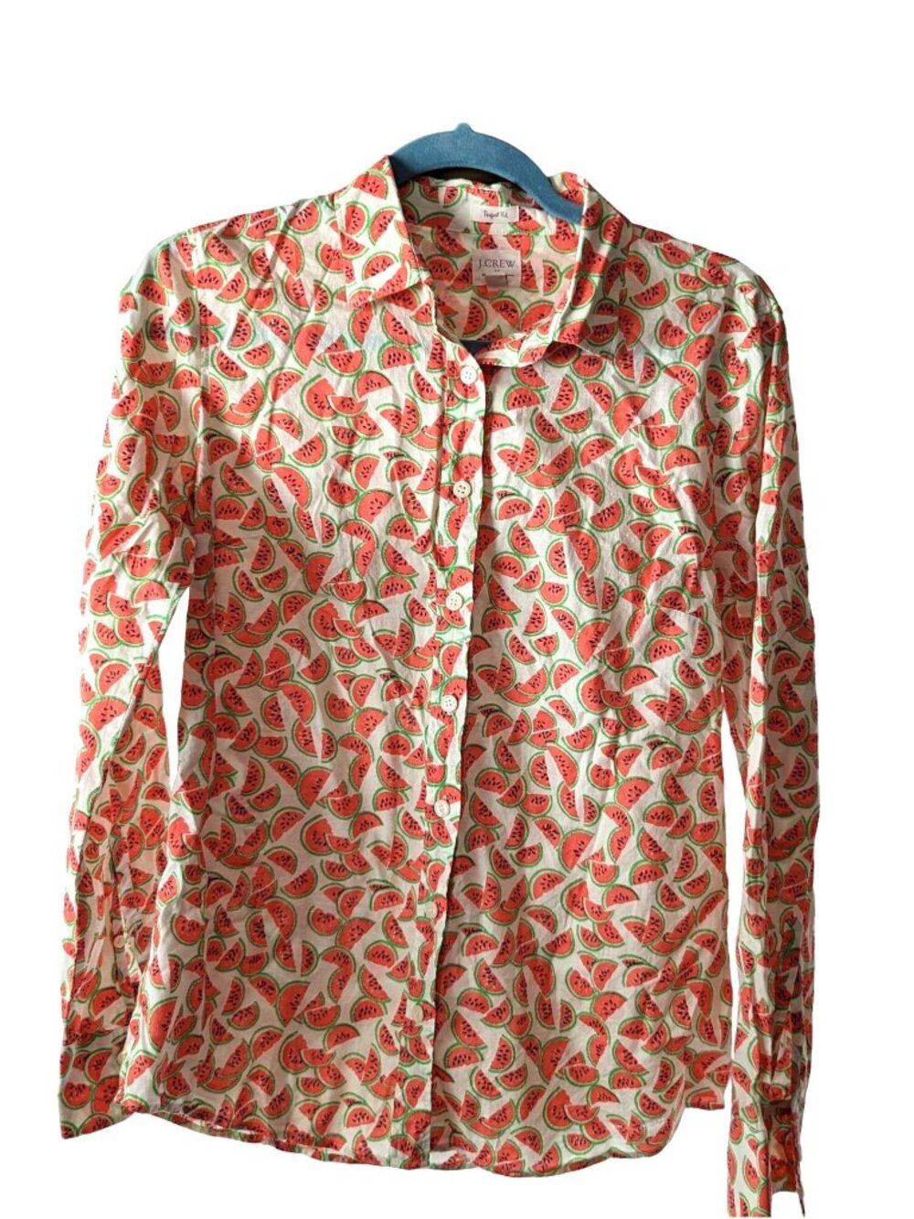 J.Crew Watermelon Print Button-Up Shirt Perfect Fit Cotton S